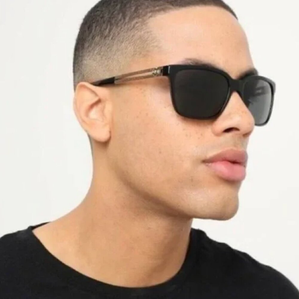 Mens Versace Black Grey Square Sunglasses